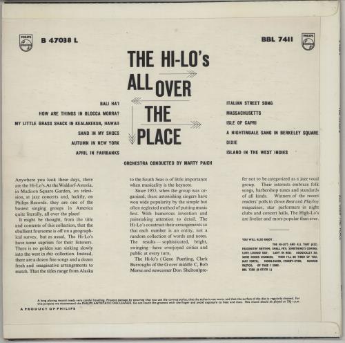 The Hi-Lo's All Over The Place vinyl LP album (LP record) UK T8ZLPAL752922