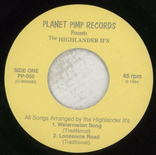 The Highlander Twos Nursing A Hangover 7" vinyl single (7 inch record / 45) US 9NF07NU870880