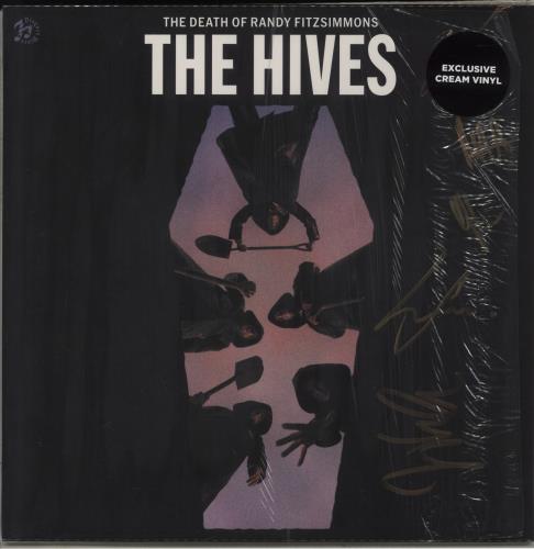 The Hives The Death Of Randy Fitzsimmons - Cream Vinyl - Autographed vinyl LP album (LP record) UK HVELPTH881418