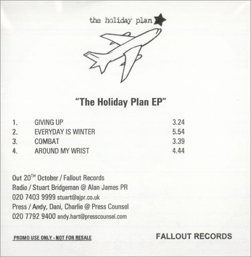 The Holiday Plan The Holiday Plan EP CD-R acetate UK S7ECRTH514830