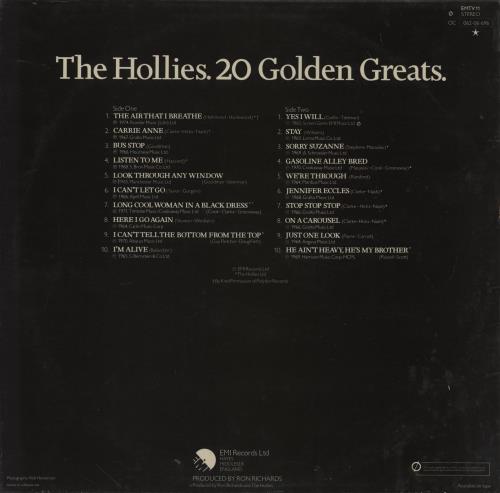 The Hollies 20 Golden Greats - 1st - EX vinyl LP album (LP record) UK HLLLPGO754664