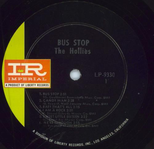 The Hollies Bus Stop-VG/EX vinyl LP album (LP record) US HLLLPBU786227