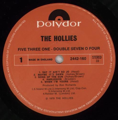 The Hollies Five Three One - Double Seven O Four vinyl LP album (LP record) UK HLLLPFI98801