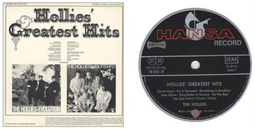 The Hollies Hollies' Greatest Hits vinyl LP album (LP record) German HLLLPHO380749