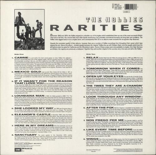 The Hollies Rarities vinyl LP album (LP record) UK HLLLPRA130233