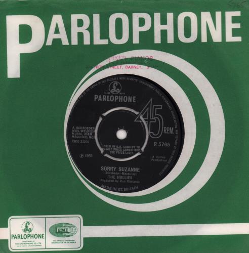 The Hollies Sorry Suzanne - 4prong 7" vinyl single (7 inch record / 45) UK HLL07SO668718