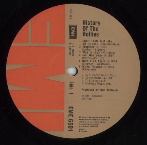 The Hollies The History Of The Hollies 2-LP vinyl record set (Double LP Album) UK HLL2LTH411465