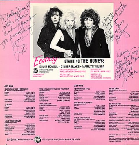 The Honeys Ecstasy - Autographed vinyl LP album (LP record) US HNYLPEC301129