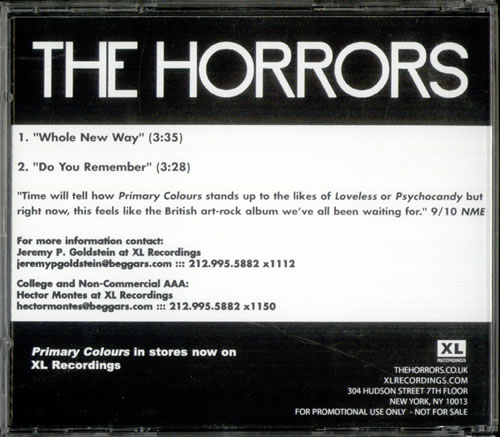 The Horrors Whole New Way CD single (CD5 / 5") US HO5C5WH522702