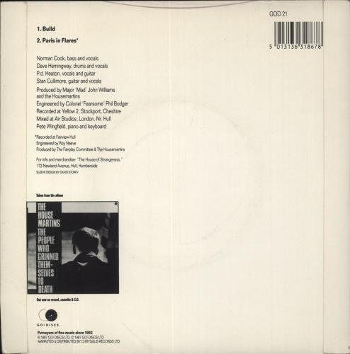 The Housemartins Build 7" vinyl single (7 inch record / 45) UK HMT07BU89081