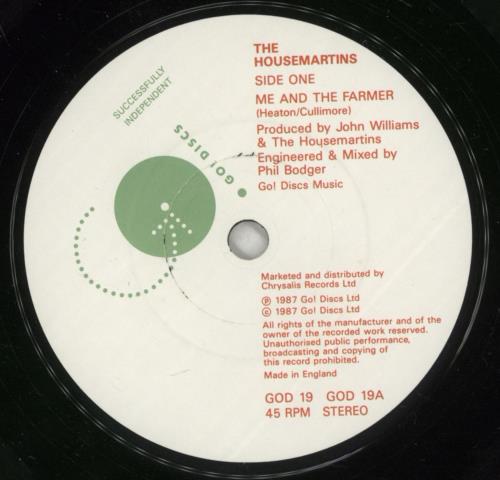 The Housemartins Me And The Farmer 7" vinyl single (7 inch record / 45) UK HMT07ME34548