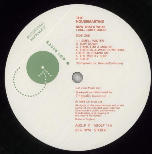 The Housemartins Now That's What I Call Quite Good 2-LP vinyl record set (Double LP Album) UK HMT2LNO192807