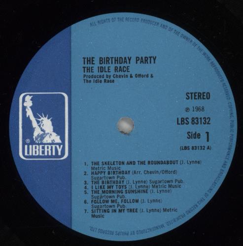 The Idle Race The Birthday Party - VG vinyl LP album (LP record) UK IDLLPTH882139