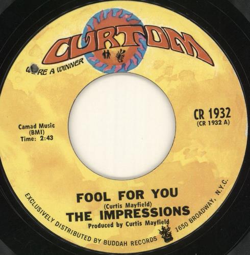 The Impressions Fool For You 7" vinyl single (7 inch record / 45) US IPR07FO720231