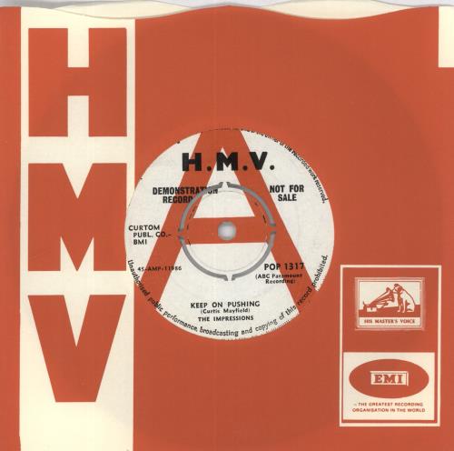 The Impressions Keep On Pushing - A-Label 7" vinyl single (7 inch record / 45) UK IPR07KE817216