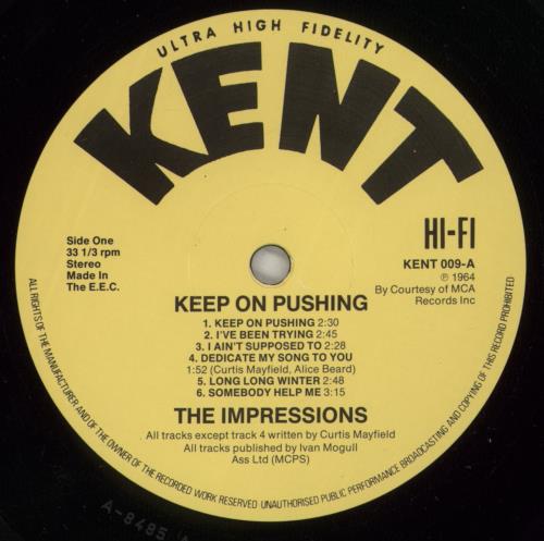The Impressions Keep On Pushing vinyl LP album (LP record) UK IPRLPKE883887