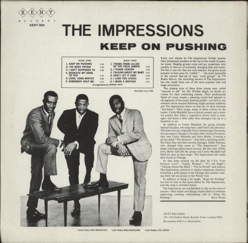 The Impressions Keep On Pushing vinyl LP album (LP record) UK IPRLPKE883887