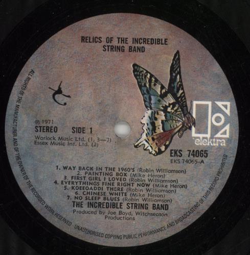 The Incredible String Band Relics Of The Incredible String Band vinyl LP album (LP record) UK ISTLPRE797892