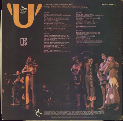 The Incredible String Band U - EX 2-LP vinyl record set (Double LP Album) UK IST2LUE770187