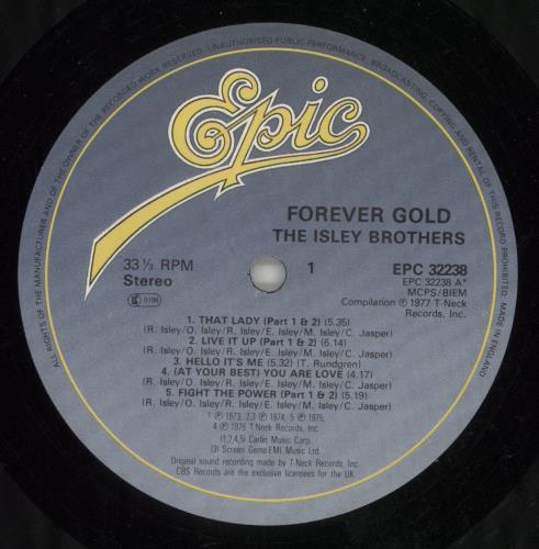 The Isley Brothers Forever Gold vinyl LP album (LP record) UK ISRLPFO577097