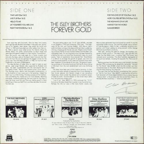 The Isley Brothers Forever Gold vinyl LP album (LP record) UK ISRLPFO577097
