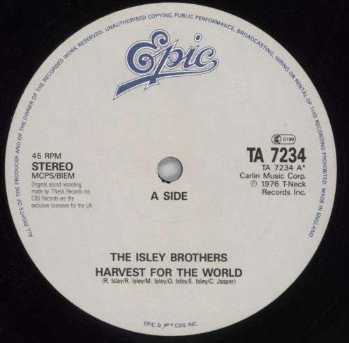 The Isley Brothers Harvest For The World 12" vinyl single (12 inch record / Maxi-single) UK ISR12HA827294