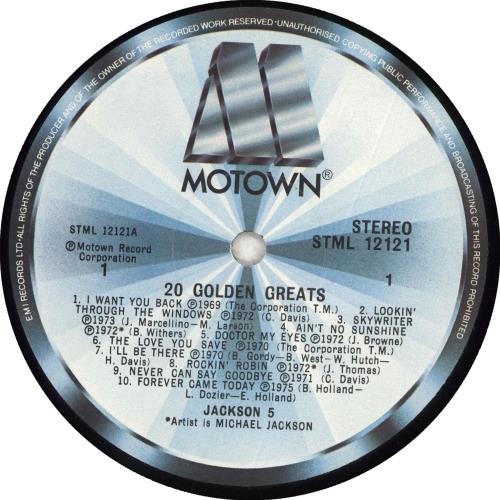 The Jackson Five 20 Golden Greats - 2nd vinyl LP album (LP record) UK JKSLPGO710362