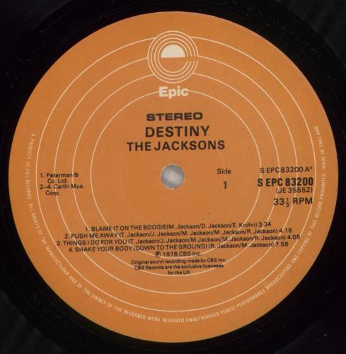 The Jackson Five Destiny - EX vinyl LP album (LP record) UK JKSLPDE882274