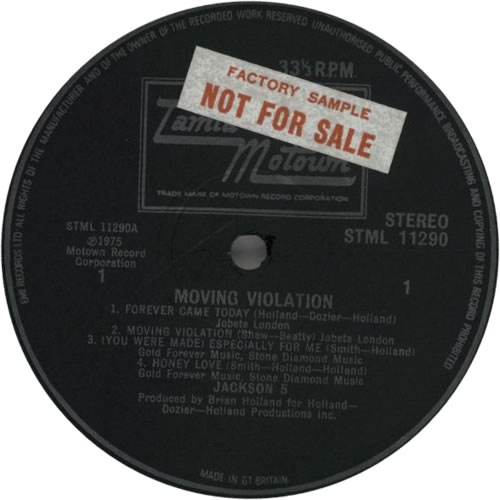 The Jackson Five Moving Violation - Factory Sample vinyl LP album (LP record) UK JKSLPMO613018