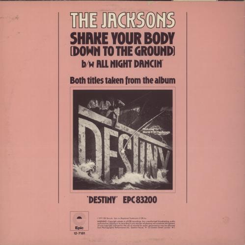 The Jackson Five Shake Your Body 12" vinyl single (12 inch record / Maxi-single) UK JKS12SH39250