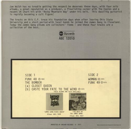 The James Gang Four Tracks From The James Gang 12" vinyl single (12 inch record / Maxi-single) UK JMG12FO240485
