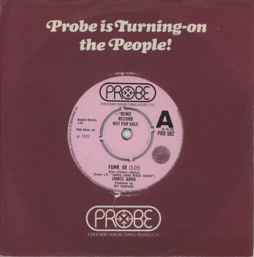 The James Gang Funk 49 - Demo Label 7" vinyl single (7 inch record / 45) UK JMG07FU874276