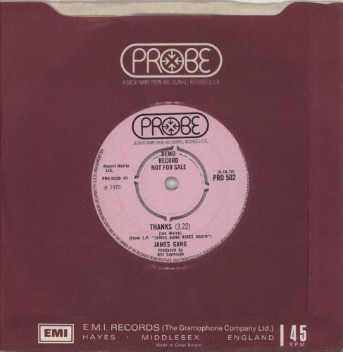 The James Gang Funk 49 - Demo Label 7" vinyl single (7 inch record / 45) UK JMG07FU874276