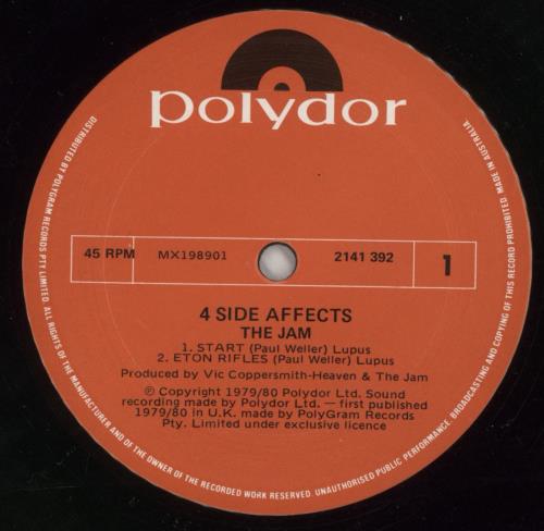 The Jam 4 Side Affects - VG 12" vinyl single (12 inch record / Maxi-single) Australian JAM12SI868354