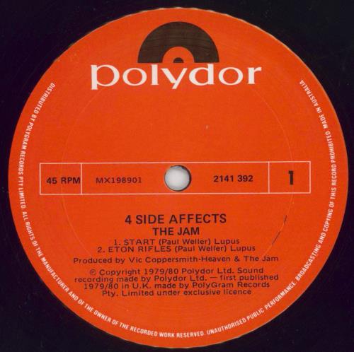 The Jam 4 Side Affects 12" vinyl single (12 inch record / Maxi-single) Australian JAM12SI21869
