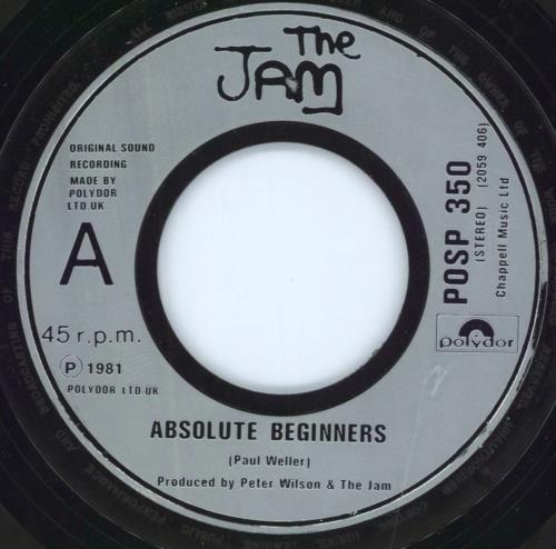The Jam Absolute Beginners - Jukebox Edition 7" vinyl single (7 inch record / 45) UK JAM07AB796332