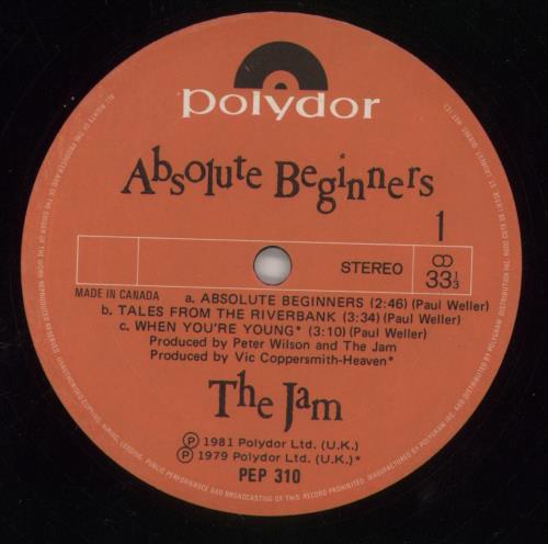 The Jam Absolute Beginners E.P. 12" vinyl single (12 inch record / Maxi-single) Canadian JAM12AB33325