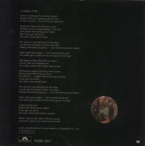 The Jam Funeral Pyre + p/s 7" vinyl single (7 inch record / 45) UK JAM07FU73463