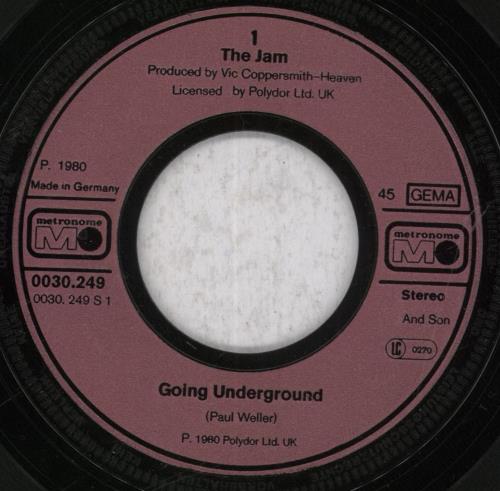The Jam Going Underground 7" vinyl single (7 inch record / 45) German JAM07GO110662