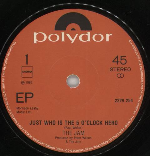 The Jam Just Who Is The 5 O'Clock Hero 7" vinyl single (7 inch record / 45) Dutch JAM07JU126091
