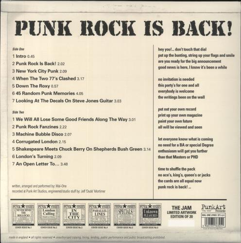 The Jam Punk Rock Is Back! - JAM 'In The City' sleeve vinyl LP album (LP record) UK JAMLPPU821223