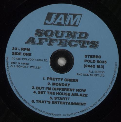 The Jam Sound Affects + Inner - VG vinyl LP album (LP record) French JAMLPSO885479