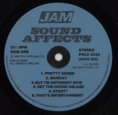 The Jam Sound Affects vinyl LP album (LP record) French JAMLPSO761544