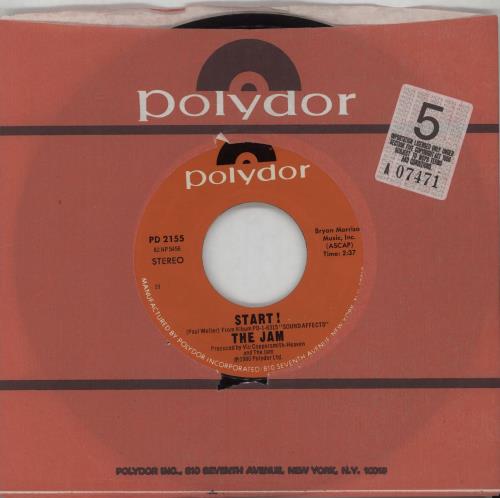 The Jam Start! 7" vinyl single (7 inch record / 45) US JAM07ST663098