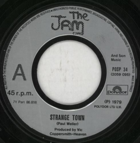 The Jam Strange Town - Wide Injection 7" vinyl single (7 inch record / 45) French JAM07ST829405
