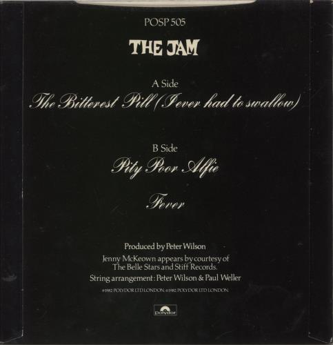 The Jam The Bitterest Pill [I Ever Had To Swallow] + P/S 7" vinyl single (7 inch record / 45) UK JAM07TH42573