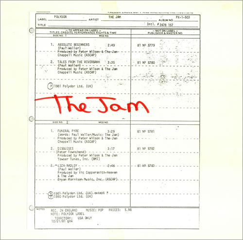 The Jam The Jam EP - Test Pressing 12" vinyl single (12 inch record / Maxi-single) US JAM12TH139286