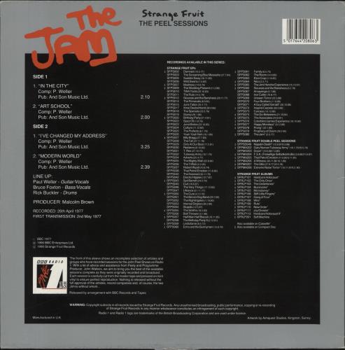 The Jam The Peel Sessions EP 12" vinyl single (12 inch record / Maxi-single) UK JAM12TH165037