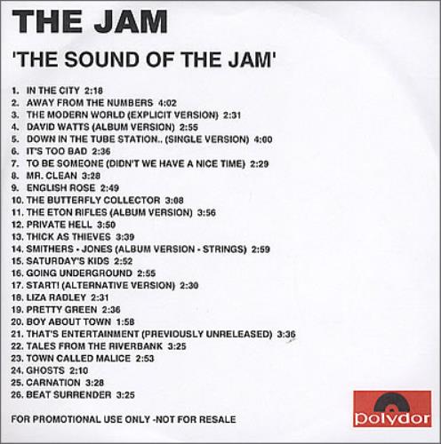 The Jam The Sound Of Jam CD-R acetate UK JAMCRTH219158