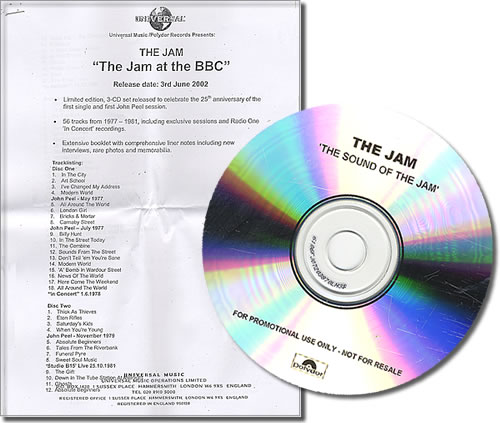 The Jam The Sound Of Jam CD-R acetate UK JAMCRTH219158